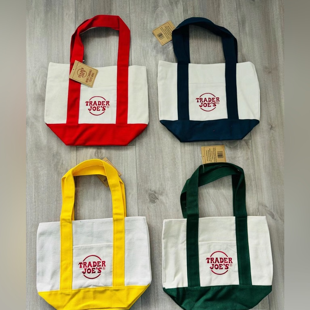 Trader Joe's Mini Canvas Tote Bags - BNWT Pet Free & Smoke-Free Home